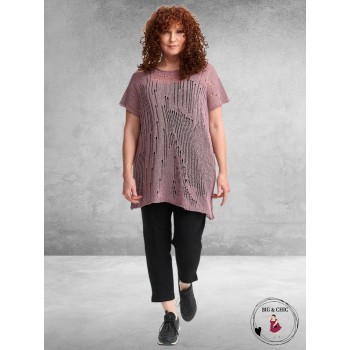 AMANDINE Luxe Trui Met Schouderdetail Berry