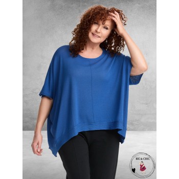 AMANDINE Wijde Trui Fijn Gebreid Blauw