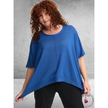 AMANDINE Wijde Trui Fijn Gebreid Blauw