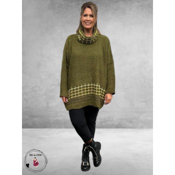 AMANDINE Trui Gebreid Olijf Groen