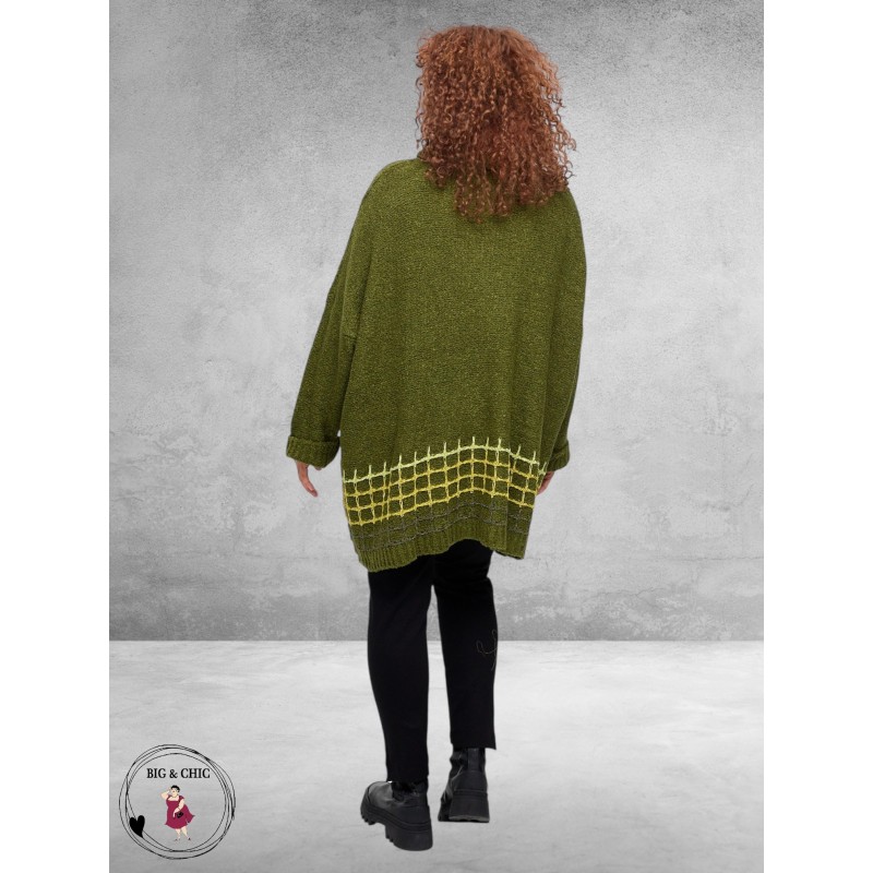 AMANDINE Trui Gebreid Olijf Groen