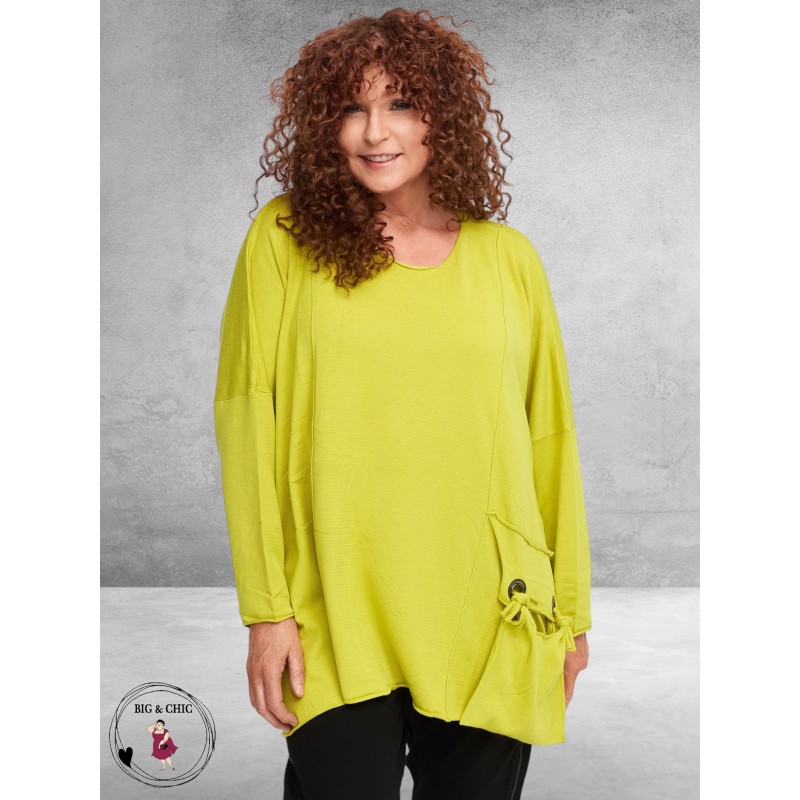 AMANDINE Trui Lime met Tasje