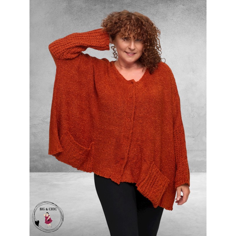 AMANDINE Vest Oversized Cosy Roest