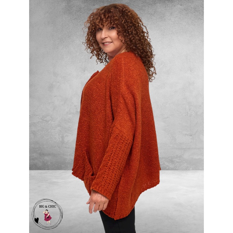 AMANDINE Vest Oversized Cosy Roest