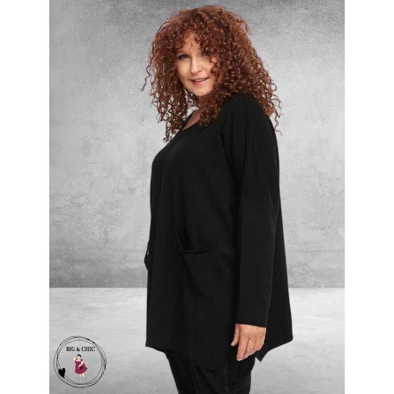 AMANDINE  Trui Oversize Zakjes Zwart