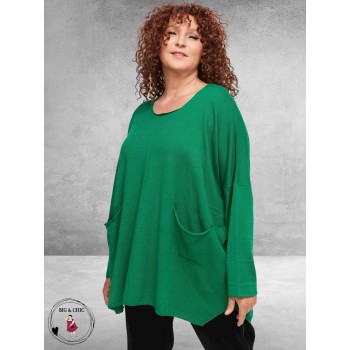 AMANDINE  Trui Oversize Zakjes Groen