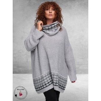 AMANDINE Trui Gebreid Zilver Grijs