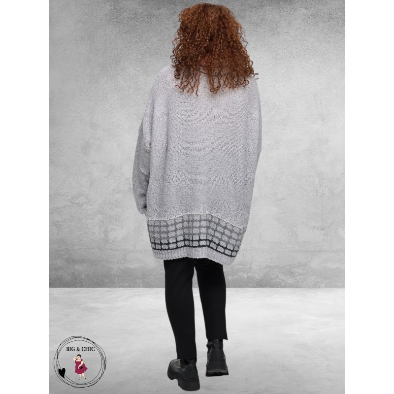 AMANDINE Trui Gebreid Zilver Grijs