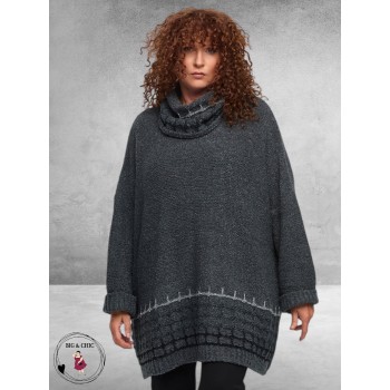 AMANDINE Trui Gebreid Donker Grijs