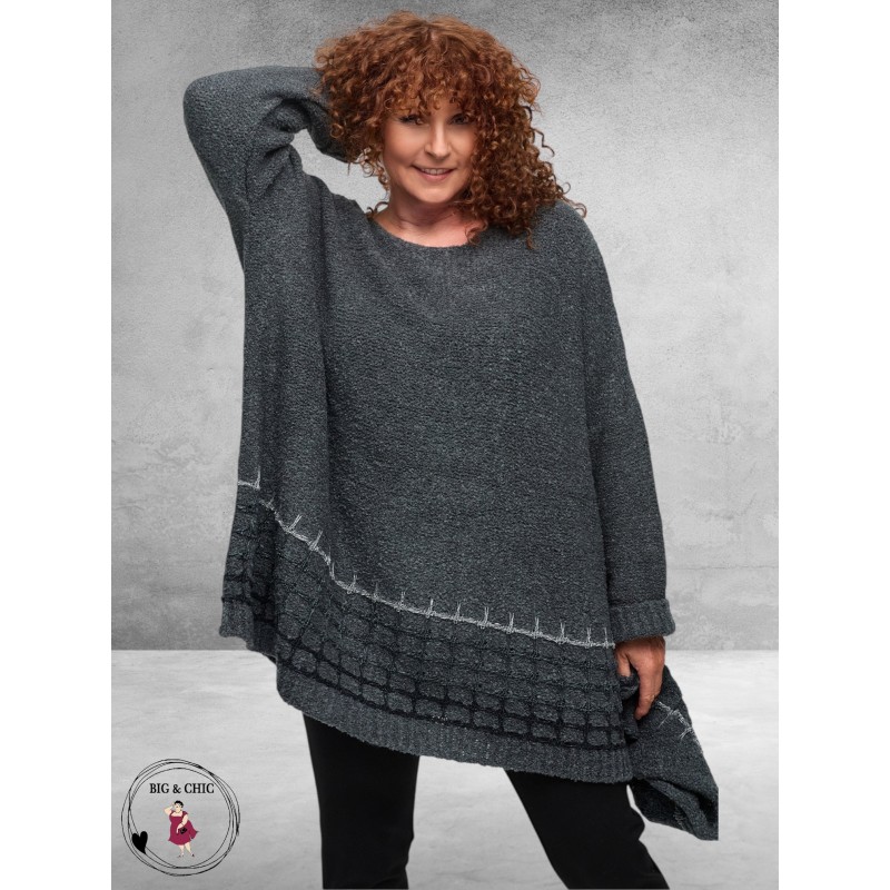 AMANDINE Trui Gebreid Donker Grijs