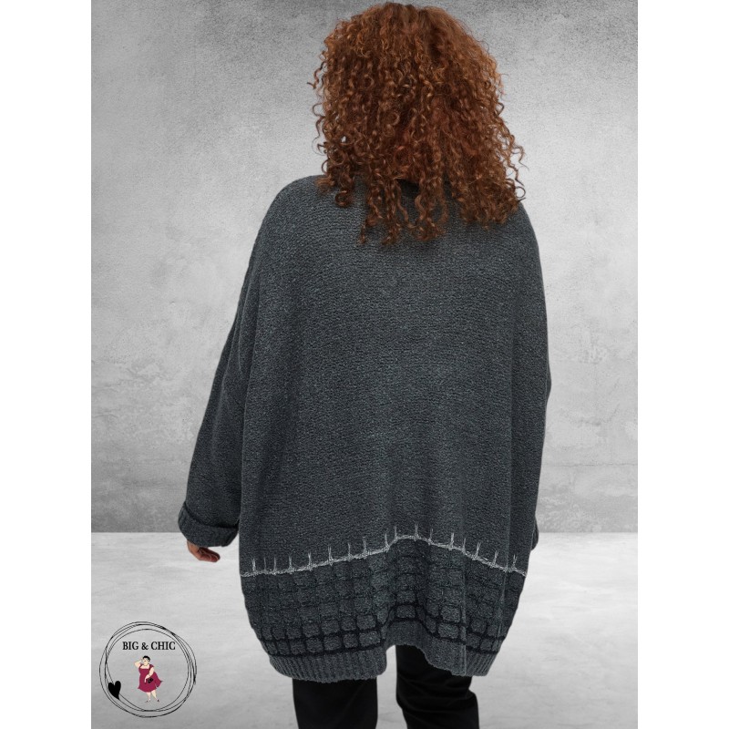 AMANDINE Trui Gebreid Donker Grijs