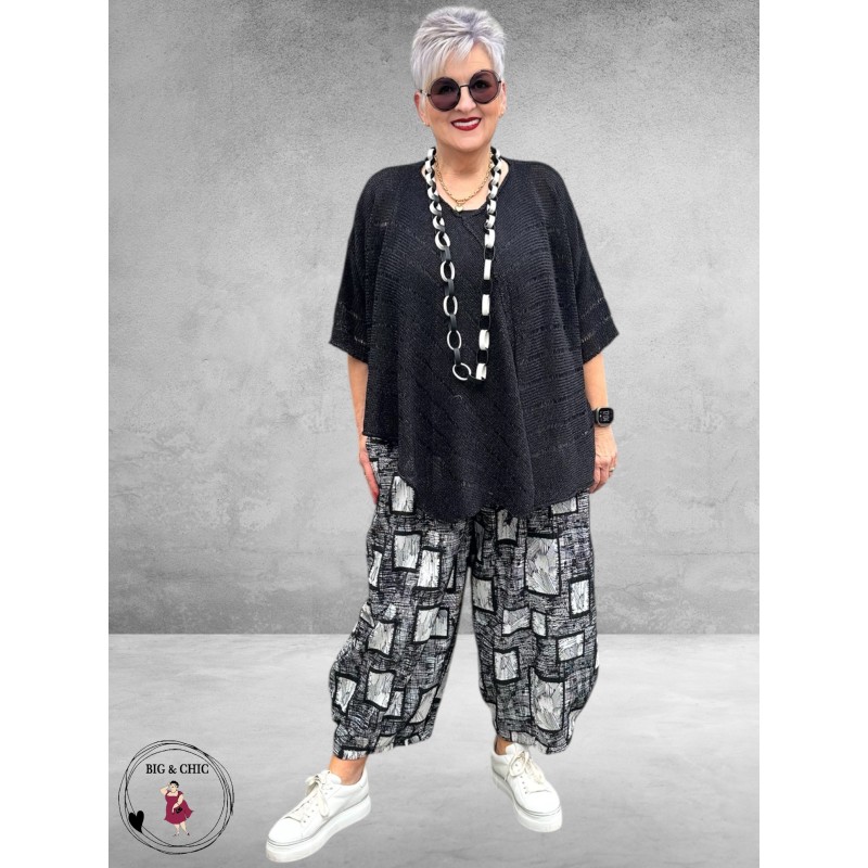 Amandine Trui A-Lijn Asymmetrisch Zwart