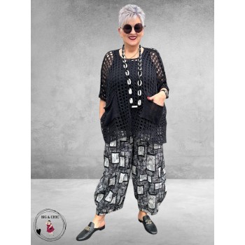 Amandine Trui Zomer Met Gaatjes Zwart