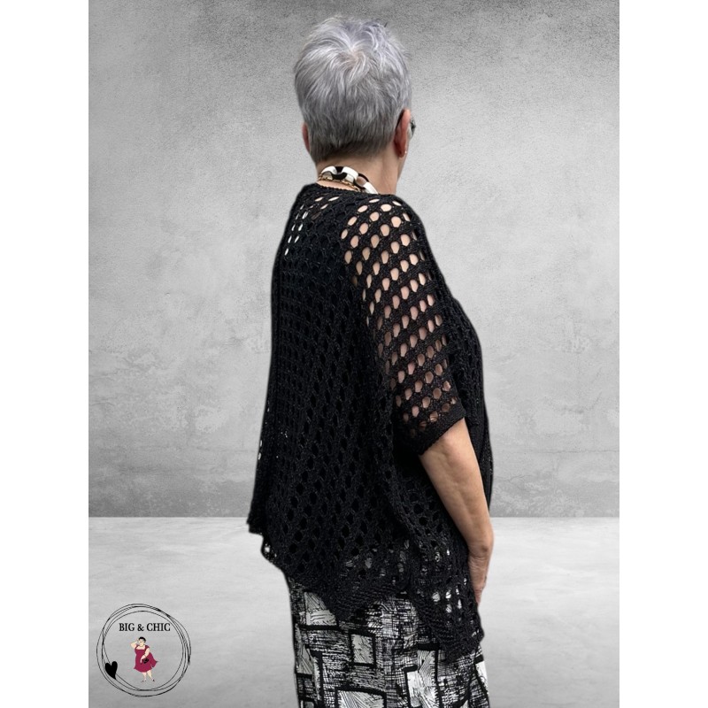 Amandine Trui Zomer Met Gaatjes Zwart