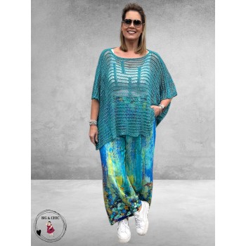 Amandine Trui Zomer Laagjeslook Turquoise