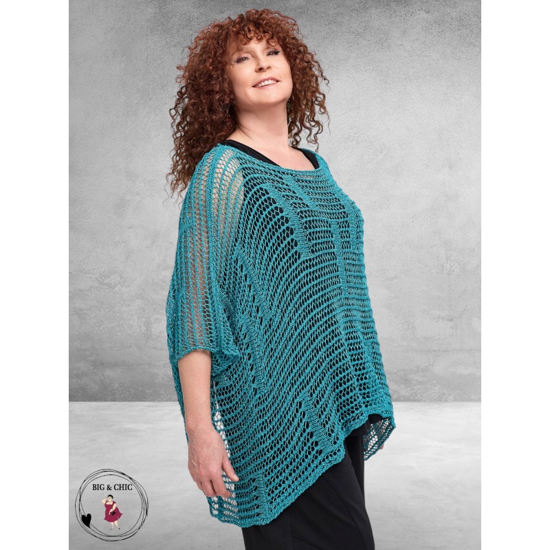 Amandine Trui Zomer Laagjeslook Turquoise