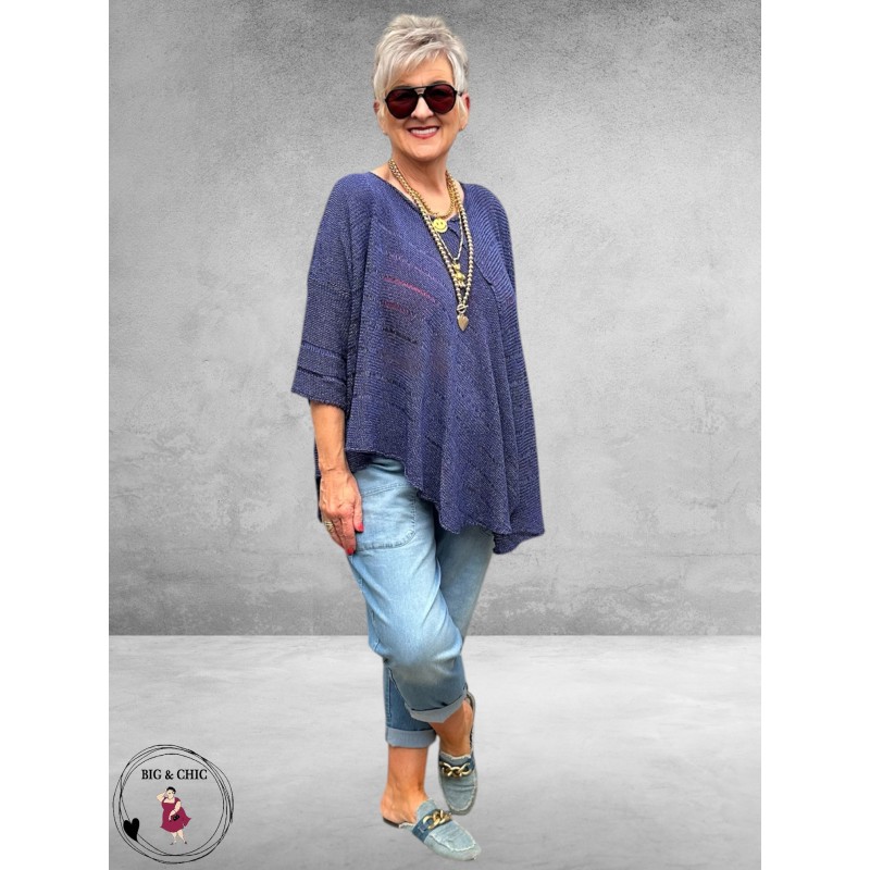 Amandine Trui A-Lijn Asymmetrisch Blauw