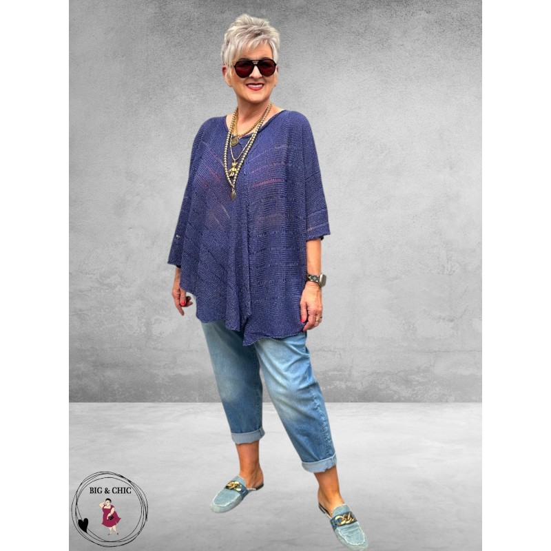 Amandine Trui A-Lijn Asymmetrisch Blauw