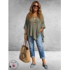 Amandine Trui A-Lijn Asymmetrisch Khaki 