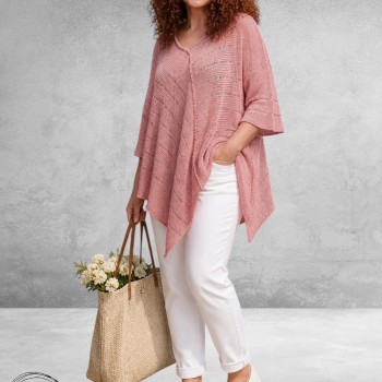 Amandine Trui A-Lijn Asymmetrisch Roze