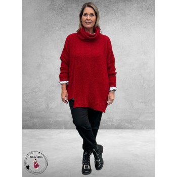 AMANDINE Trui Knuffelzacht Bouclé Rood