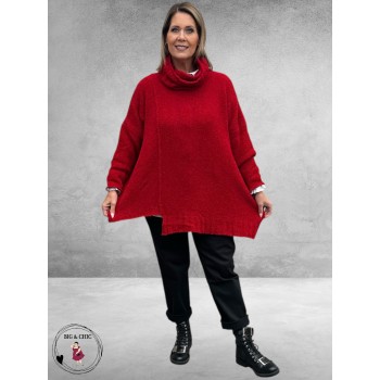 AMANDINE Trui Knuffelzacht Bouclé Rood