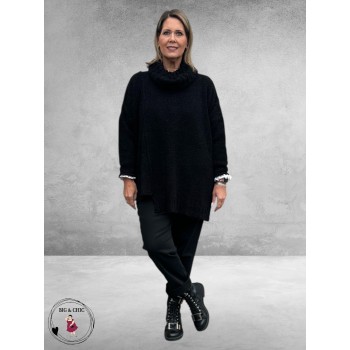 AMANDINE Trui Knuffelzacht Bouclé Zwart