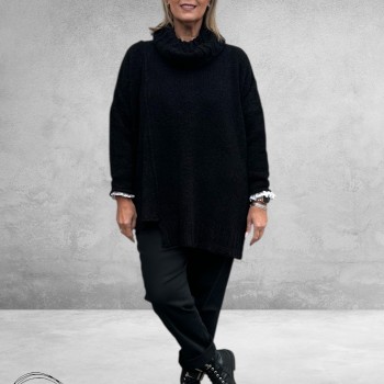 AMANDINE Trui Knuffelzacht Bouclé Zwart