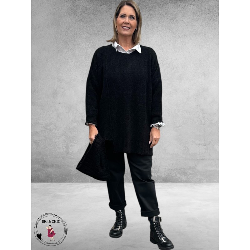 AMANDINE Trui Knuffelzacht Bouclé Zwart