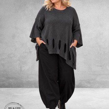 AMANDINE Trui Cut Outs Grijs