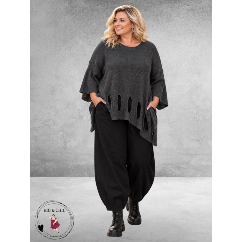 AMANDINE Trui Cut Outs Grijs