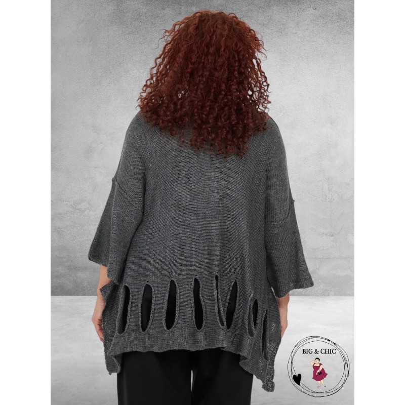 AMANDINE Trui Cut Outs Grijs