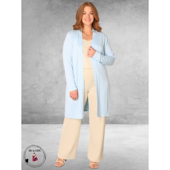 Base Level Cardigan Ayla Long  Light Blue