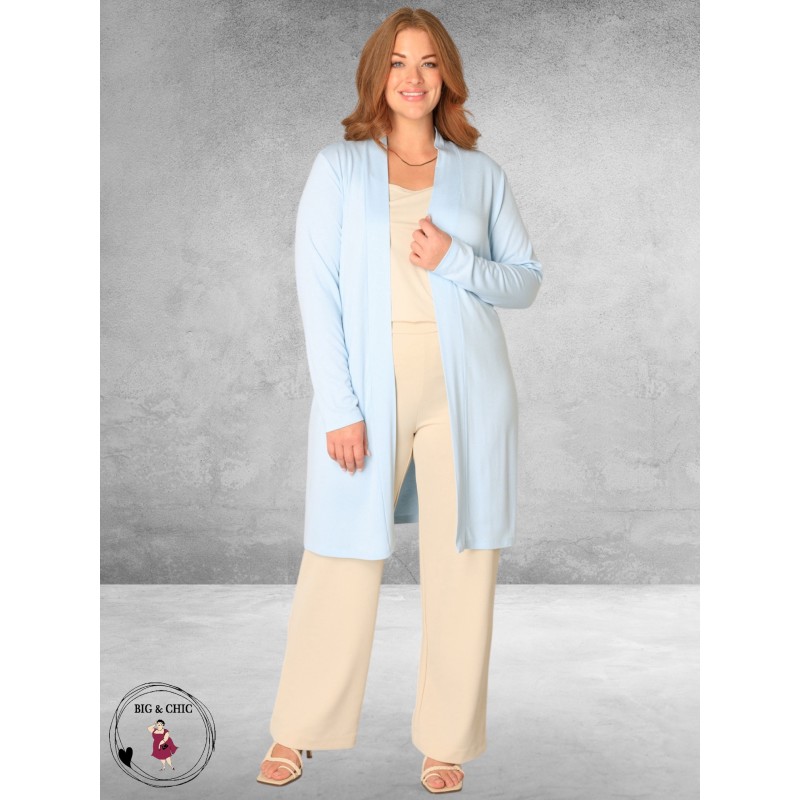 Base Level Cardigan Ayla Long  Light Blue