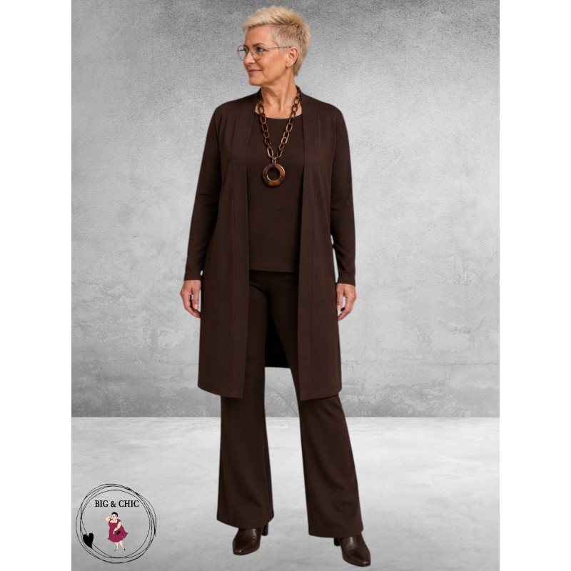 Base Level Cardigan Ayla Long  Bruin