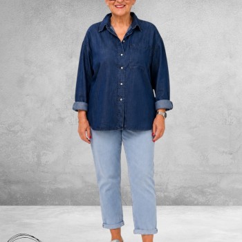 Base Level Jeansblouse Bella Mid Blue