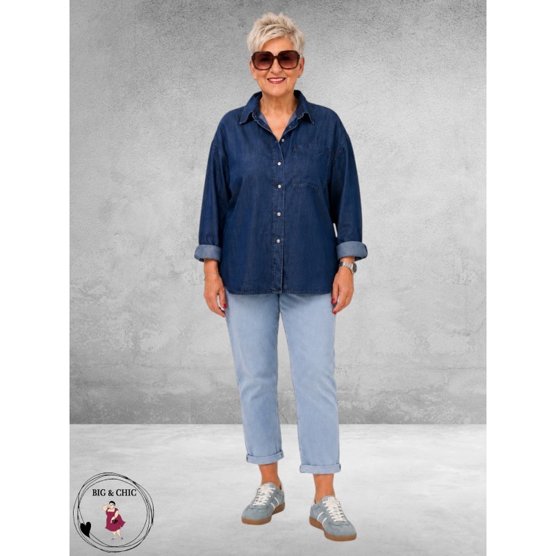 Base Level Jeansblouse Bella Mid Blue