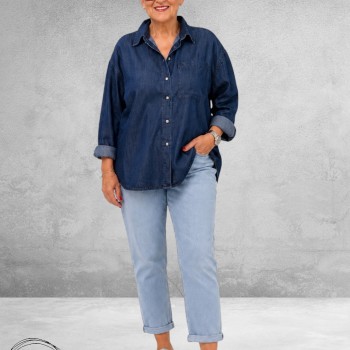 Base Level Jeansblouse Bella Mid Blue