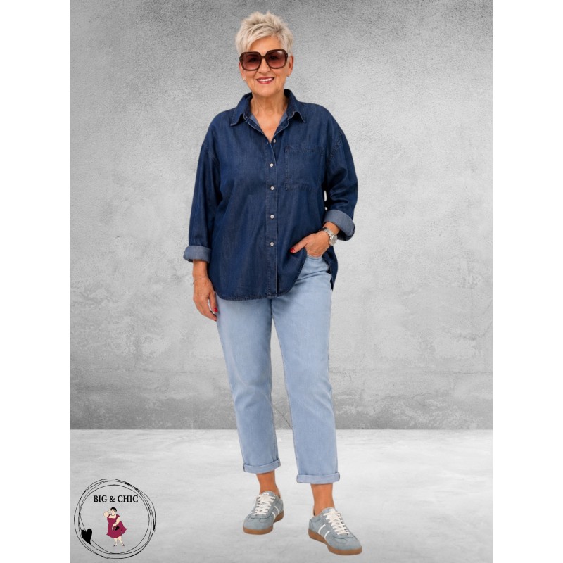 Base Level Jeansblouse Bella Mid Blue