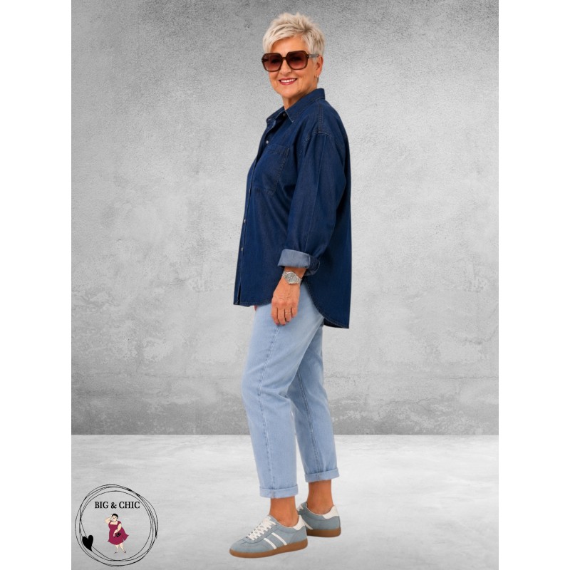 Base Level Jeansblouse Bella Mid Blue