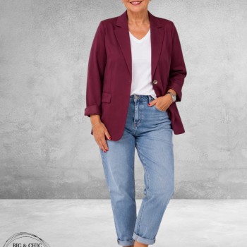 Base Level Blazer Yelena Red Wine