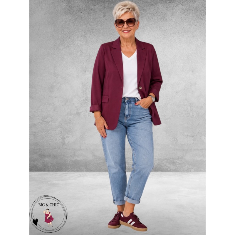 Base Level Blazer Yelena Red Wine