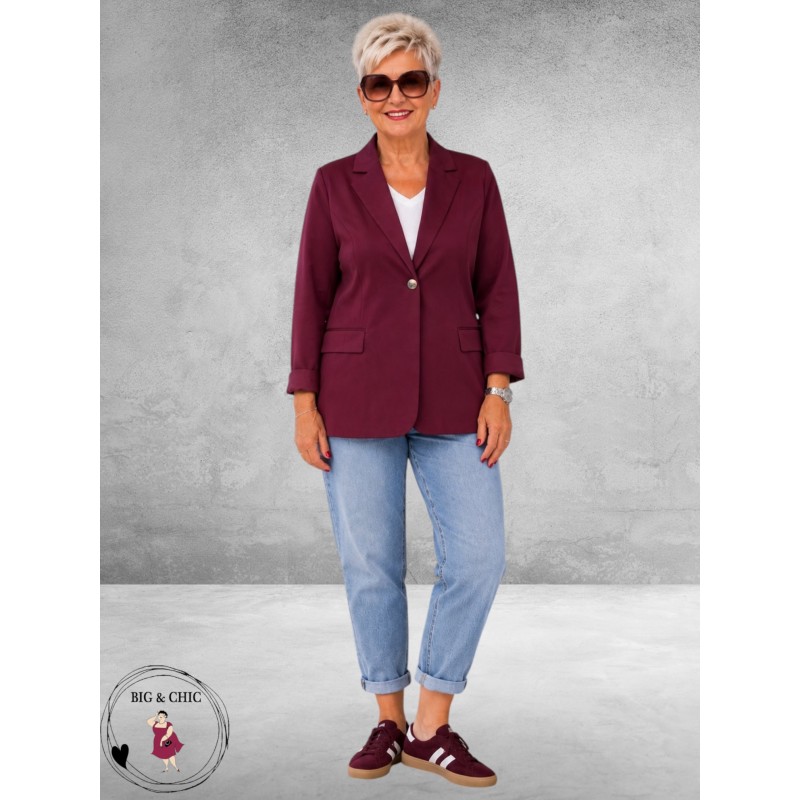 Base Level Blazer Yelena Red Wine