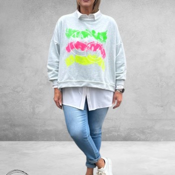 New Collection Sweater Smile Lichtblauw