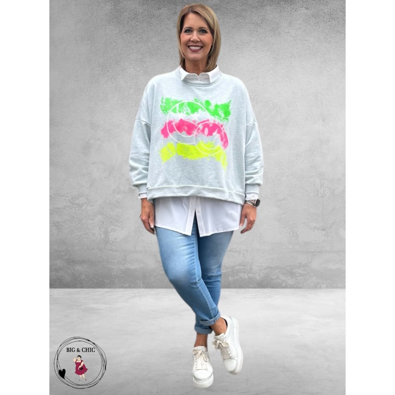New Collection Sweater Smile Lichtblauw