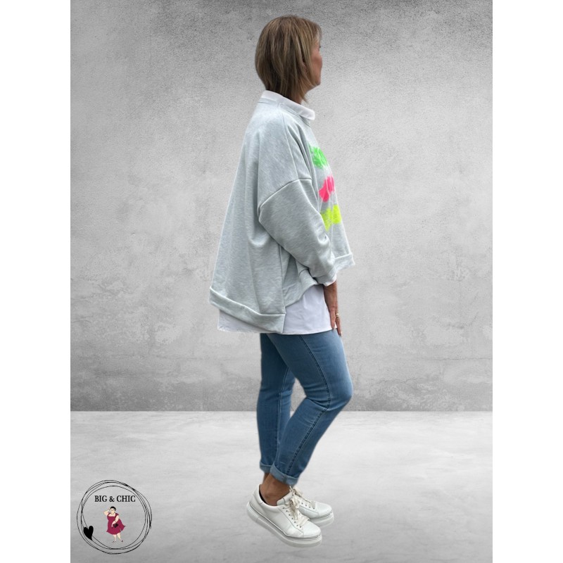 New Collection Sweater Smile Lichtblauw