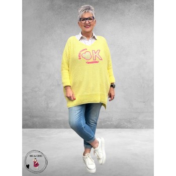 NC Trui Oversize Everything OK Geel