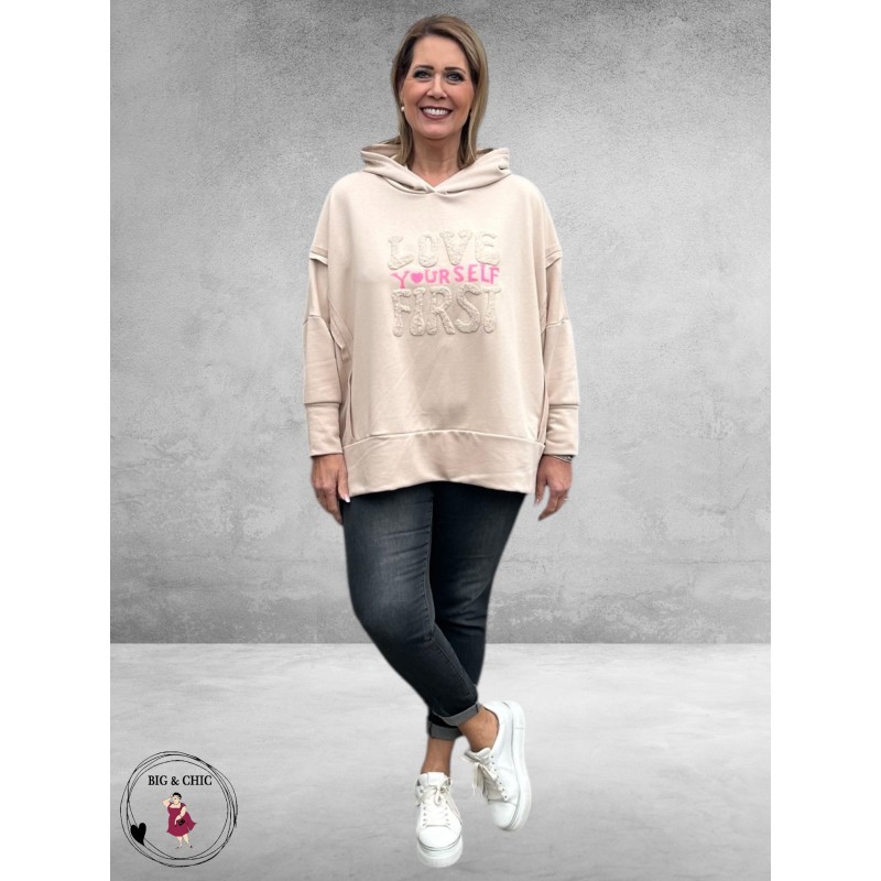 New Collection Hoodie-Sweater Statement Beige