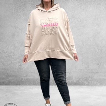 New Collection Hoodie-Sweater Statement Beige