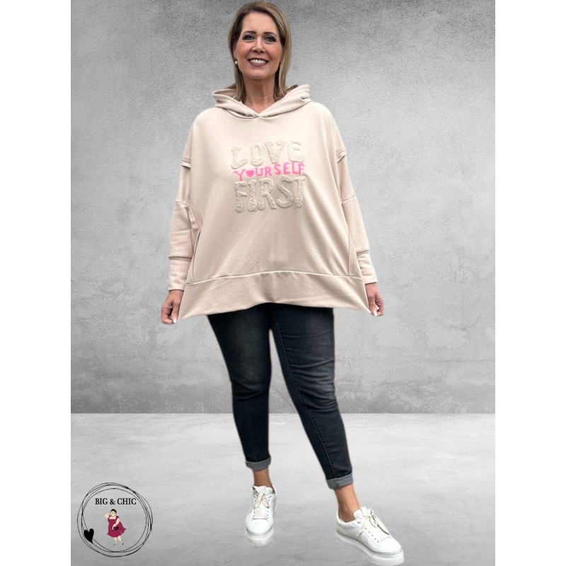 New Collection Hoodie-Sweater Statement Beige